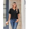 Zeagoo Womens Summer Tops V Neck Short Sleeve Shirts Dressy Casual Blouse Spring Vacation Tshirts Clothes(Black)