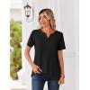 Zeagoo Womens Summer Tops V Neck Short Sleeve Shirts Dressy Casual Blouse Spring Vacation Tshirts Clothes(Black)