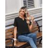 Zeagoo Womens Summer Tops V Neck Short Sleeve Shirts Dressy Casual Blouse Spring Vacation Tshirts Clothes(Black)