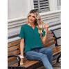 Zeagoo Womens Summer Tops V Neck Short Sleeve Shirts Dressy Casual Blouse Spring Vacation Tshirts Clothes(Blue Green)