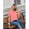 Zeagoo Womens Summer Tops V Neck Short Sleeve Shirts Dressy Casual Blouse Spring Vacation Tshirts Clothes(Coral)