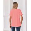 Zeagoo Womens Summer Tops V Neck Short Sleeve Shirts Dressy Casual Blouse Spring Vacation Tshirts Clothes(Coral)