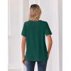 Zeagoo Womens Summer Tops V Neck Short Sleeve Shirts Dressy Casual Blouse Spring Vacation Tshirts Clothes(Green)