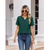 Zeagoo Womens Summer Tops V Neck Short Sleeve Shirts Dressy Casual Blouse Spring Vacation Tshirts Clothes(Green)