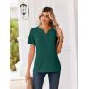 Zeagoo Womens Summer Tops V Neck Short Sleeve Shirts Dressy Casual Blouse Spring Vacation Tshirts Clothes(Green)