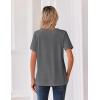 Zeagoo Womens Summer Tops V Neck Short Sleeve Shirts Dressy Casual Blouse Spring Vacation Tshirts Clothes(Grey)