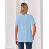 Zeagoo Womens Summer Tops V Neck Short Sleeve Shirts Dressy Casual Blouse Spring Vacation Tshirts Clothes(Light Blue)