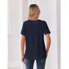 Zeagoo Womens Summer Tops V Neck Short Sleeve Shirts Dressy Casual Blouse Spring Vacation Tshirts Clothes(Navy Blue)