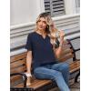 Zeagoo Womens Summer Tops V Neck Short Sleeve Shirts Dressy Casual Blouse Spring Vacation Tshirts Clothes(Navy Blue)
