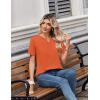 Zeagoo Womens Summer Tops V Neck Short Sleeve Shirts Dressy Casual Blouse Spring Vacation Tshirts Clothes(Orange)