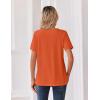 Zeagoo Womens Summer Tops V Neck Short Sleeve Shirts Dressy Casual Blouse Spring Vacation Tshirts Clothes(Orange)