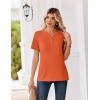 Zeagoo Womens Summer Tops V Neck Short Sleeve Shirts Dressy Casual Blouse Spring Vacation Tshirts Clothes(Orange)