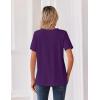 Zeagoo Womens Summer Tops V Neck Short Sleeve Shirts Dressy Casual Blouse Spring Vacation Tshirts Clothes(Purple)