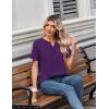 Zeagoo Womens Summer Tops V Neck Short Sleeve Shirts Dressy Casual Blouse Spring Vacation Tshirts Clothes(Purple)