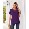 Zeagoo Womens Summer Tops V Neck Short Sleeve Shirts Dressy Casual Blouse Spring Vacation Tshirts Clothes(Purple)