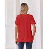 Zeagoo Womens Summer Tops V Neck Short Sleeve Shirts Dressy Casual Blouse Spring Vacation Tshirts Clothes(Red)