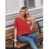 Zeagoo Womens Summer Tops V Neck Short Sleeve Shirts Dressy Casual Blouse Spring Vacation Tshirts Clothes(Red)