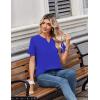 Zeagoo Womens Summer Tops V Neck Short Sleeve Shirts Dressy Casual Blouse Spring Vacation Tshirts Clothes(Sky Blue)