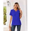 Zeagoo Womens Summer Tops V Neck Short Sleeve Shirts Dressy Casual Blouse Spring Vacation Tshirts Clothes(Sky Blue)