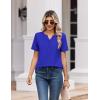 Zeagoo Womens Summer Tops V Neck Short Sleeve Shirts Dressy Casual Blouse Spring Vacation Tshirts Clothes(Sky Blue)