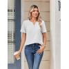 Zeagoo Womens Summer Tops V Neck Short Sleeve Shirts Dressy Casual Blouse Spring Vacation Tshirts Clothes(White)