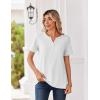 Zeagoo Womens Summer Tops V Neck Short Sleeve Shirts Dressy Casual Blouse Spring Vacation Tshirts Clothes(White)