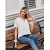 Zeagoo Womens Summer Tops V Neck Short Sleeve Shirts Dressy Casual Blouse Spring Vacation Tshirts Clothes(White)