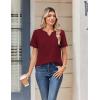 Zeagoo Womens Summer Tops V Neck Short Sleeve Shirts Dressy Casual Blouse Spring Vacation Tshirts Clothes(Wine Red)
