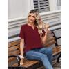 Zeagoo Womens Summer Tops V Neck Short Sleeve Shirts Dressy Casual Blouse Spring Vacation Tshirts Clothes(Wine Red)