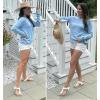 Zeagoo Womens Sweaters Cute Long Sleeve Off The Shoulder Pullover Tops Hollow Out Crochet Dressy Casual Outfits(A-baby Blue)