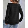 Zeagoo Womens Sweaters Cute Long Sleeve Off The Shoulder Pullover Tops Hollow Out Crochet Dressy Casual Outfits(A-black)