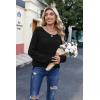 Zeagoo Womens Sweaters Cute Long Sleeve Off The Shoulder Pullover Tops Hollow Out Crochet Dressy Casual Outfits(A-black)