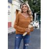 Zeagoo Womens Sweaters Cute Long Sleeve Off The Shoulder Pullover Tops Hollow Out Crochet Dressy Casual Outfits(A-brown)