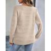 Zeagoo Womens Sweaters Cute Long Sleeve Off The Shoulder Pullover Tops Hollow Out Crochet Dressy Casual Outfits(A-dark Apricot)
