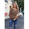 Zeagoo Womens Sweaters Cute Long Sleeve Off The Shoulder Pullover Tops Hollow Out Crochet Dressy Casual Outfits(A-dark Brown)