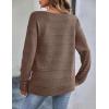 Zeagoo Womens Sweaters Cute Long Sleeve Off The Shoulder Pullover Tops Hollow Out Crochet Dressy Casual Outfits(A-dark Brown)