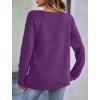 Zeagoo Womens Sweaters Cute Long Sleeve Off The Shoulder Pullover Tops Hollow Out Crochet Dressy Casual Outfits(A-dark Purple)