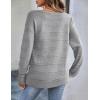 Zeagoo Womens Sweaters Cute Long Sleeve Off The Shoulder Pullover Tops Hollow Out Crochet Dressy Casual Outfits(A-gray)