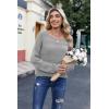 Zeagoo Womens Sweaters Cute Long Sleeve Off The Shoulder Pullover Tops Hollow Out Crochet Dressy Casual Outfits(A-gray)