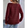Zeagoo Womens Sweaters Cute Long Sleeve Off The Shoulder Pullover Tops Hollow Out Crochet Dressy Casual Outfits(A-wine Red)