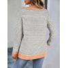 Zeagoo Womens Sweaters Cute Long Sleeve Off The Shoulder Pullover Tops Hollow Out Crochet Dressy Casual Outfits(Gray Stripe)