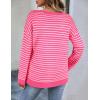 Zeagoo Womens Sweaters Cute Long Sleeve Off The Shoulder Pullover Tops Hollow Out Crochet Dressy Casual Outfits(Hot Pink Stripe)