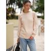Zeagoo Womens Sweaters Fall 2026 Dressy Casual Long Sleeve Shirts Ribbed Knit Winter Outfits Puff Pullover Jumper Tops(A Apricot)
