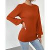 Zeagoo Womens Sweaters Fall 2026 Dressy Casual Long Sleeve Shirts Ribbed Knit Winter Outfits Puff Pullover Jumper Tops(A Brickred)