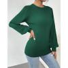 Zeagoo Womens Sweaters Fall 2026 Dressy Casual Long Sleeve Shirts Ribbed Knit Winter Outfits Puff Pullover Jumper Tops(A Green)