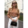 Zeagoo Womens Sweaters Fall 2026 Dressy Casual Long Sleeve Shirts Ribbed Knit Winter Outfits Puff Pullover Jumper Tops(A Khaki)