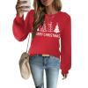 Zeagoo Womens Sweaters Fall 2026 Dressy Casual Long Sleeve Shirts Ribbed Knit Winter Outfits Puff Pullover Jumper Tops(Christmas Tree Red)