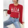 Zeagoo Womens Sweaters Fall 2026 Dressy Casual Long Sleeve Shirts Ribbed Knit Winter Outfits Puff Pullover Jumper Tops(Christmas Tree Red)