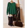 Zeagoo Womens Sweaters Fall Trendy Casual Long Sleeve Shirt Lightweight V Neck Off Shoulder Crochet Pullover Top Outfit(B-green)