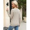 Zeagoo Womens Sweaters Fall Trendy Casual Long Sleeve Shirt Lightweight V Neck Off Shoulder Crochet Pullover Top Outfit(B-khaki)